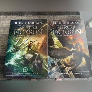 Rick Riordan. Percy Jackson books 1 & 5. Paperback